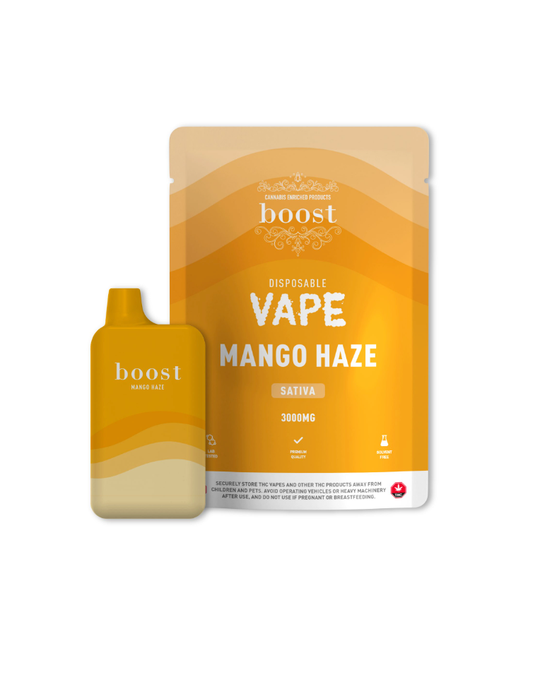 Boost Disposable THC Vape Cartridges – Mango Haze 3g