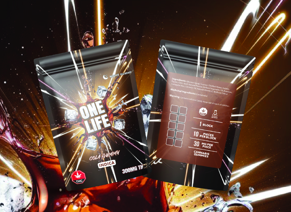 One Life Edibles – Cola Gummy – 300mg THC (Indica)