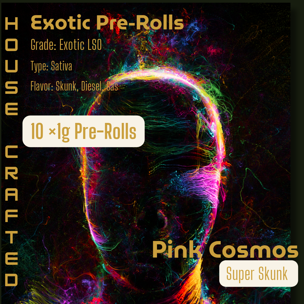 BC Pink Cosmos 29% THC | 10 × 1g Exotic Pre-Rolls | Sativa