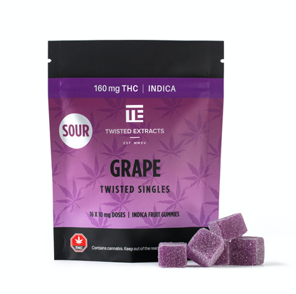 Twisted Extracts – Sour Grape Twisted Singles (160 mg THC, Indica)