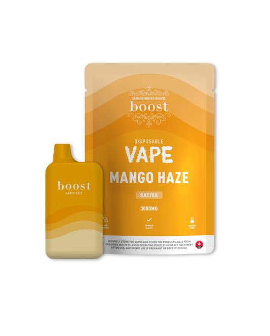 Boost Disposable THC Vape Cartridges – Mango Haze 3g