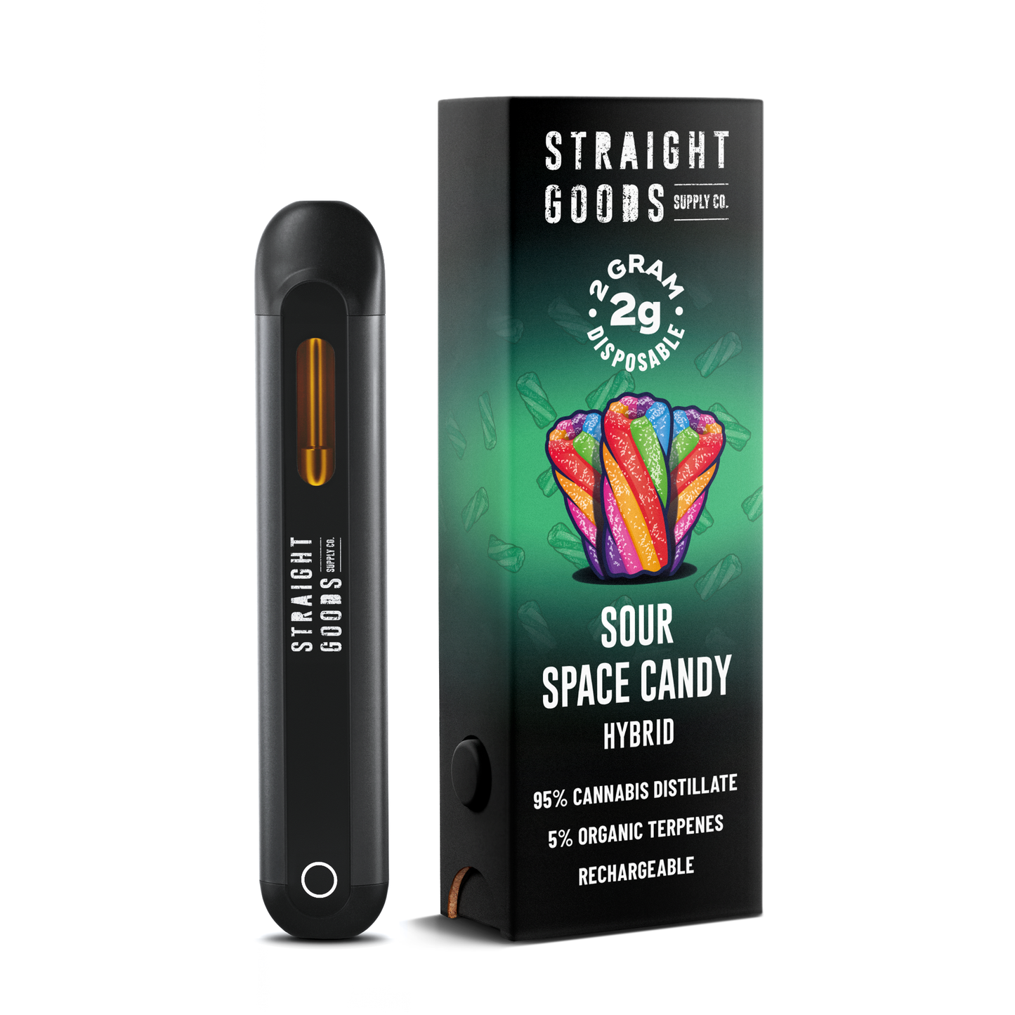 Straight Goods 2 GRAM Disposables – Sour Space Candy (Hybrid)